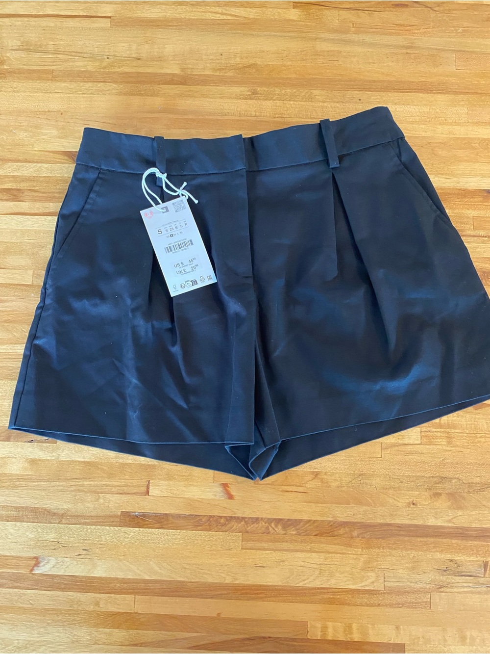 NEW ZARA HIGH-WAISTED SHORTS BLACK |Size Small| NWT - Picture 5 of 9